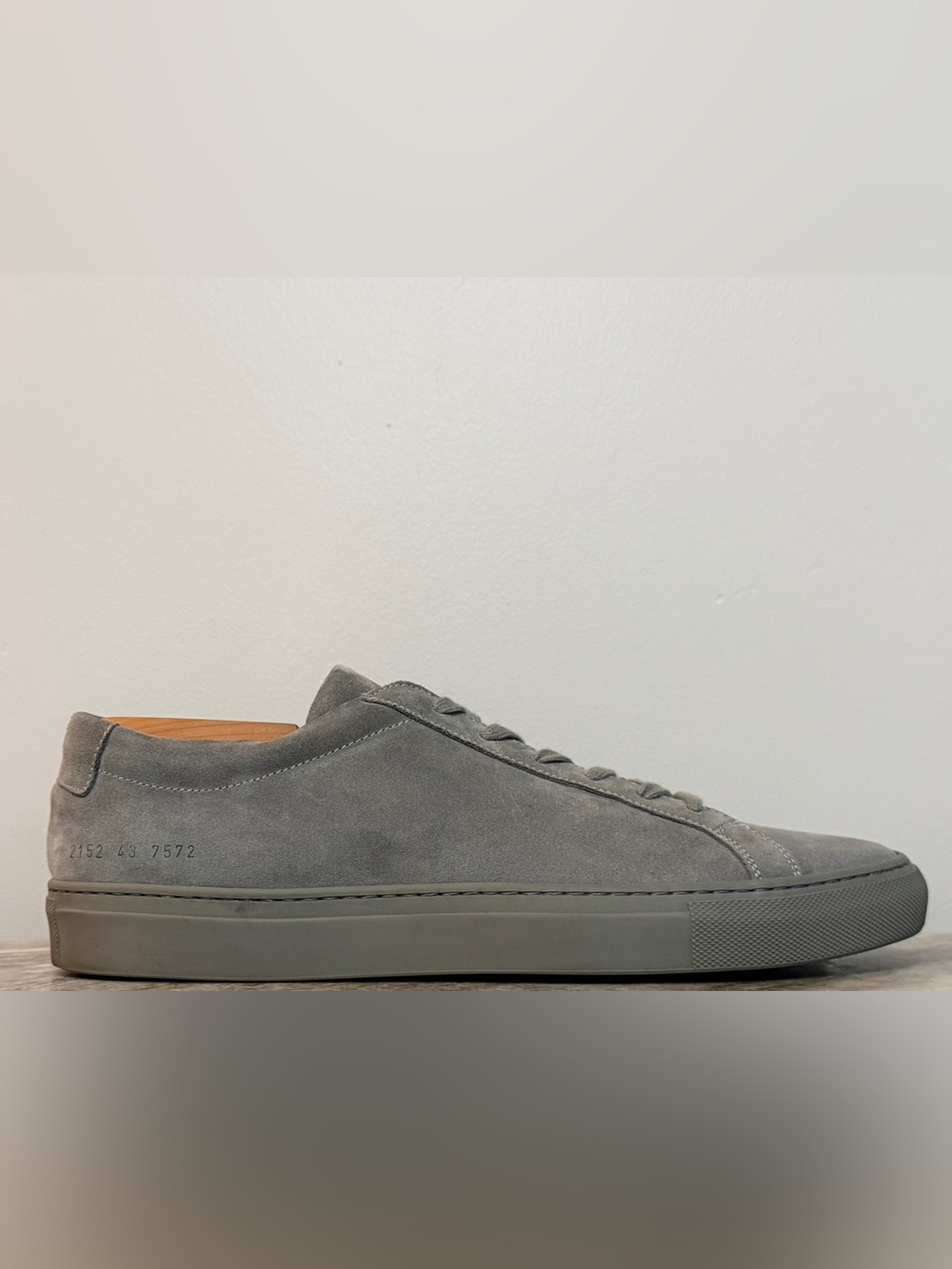 COMMON PROJECTS ORIGINAL ACHILLES LOW GRAY SUEDE 10 EU 43 MINIMALIST $500 ITALY